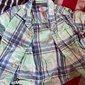 Blue plaid dress shirt